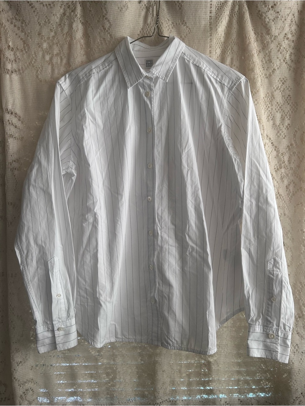 TOTEME Signature Cotton Pinstripe Button-Down Shirt - Picture 3 of 13